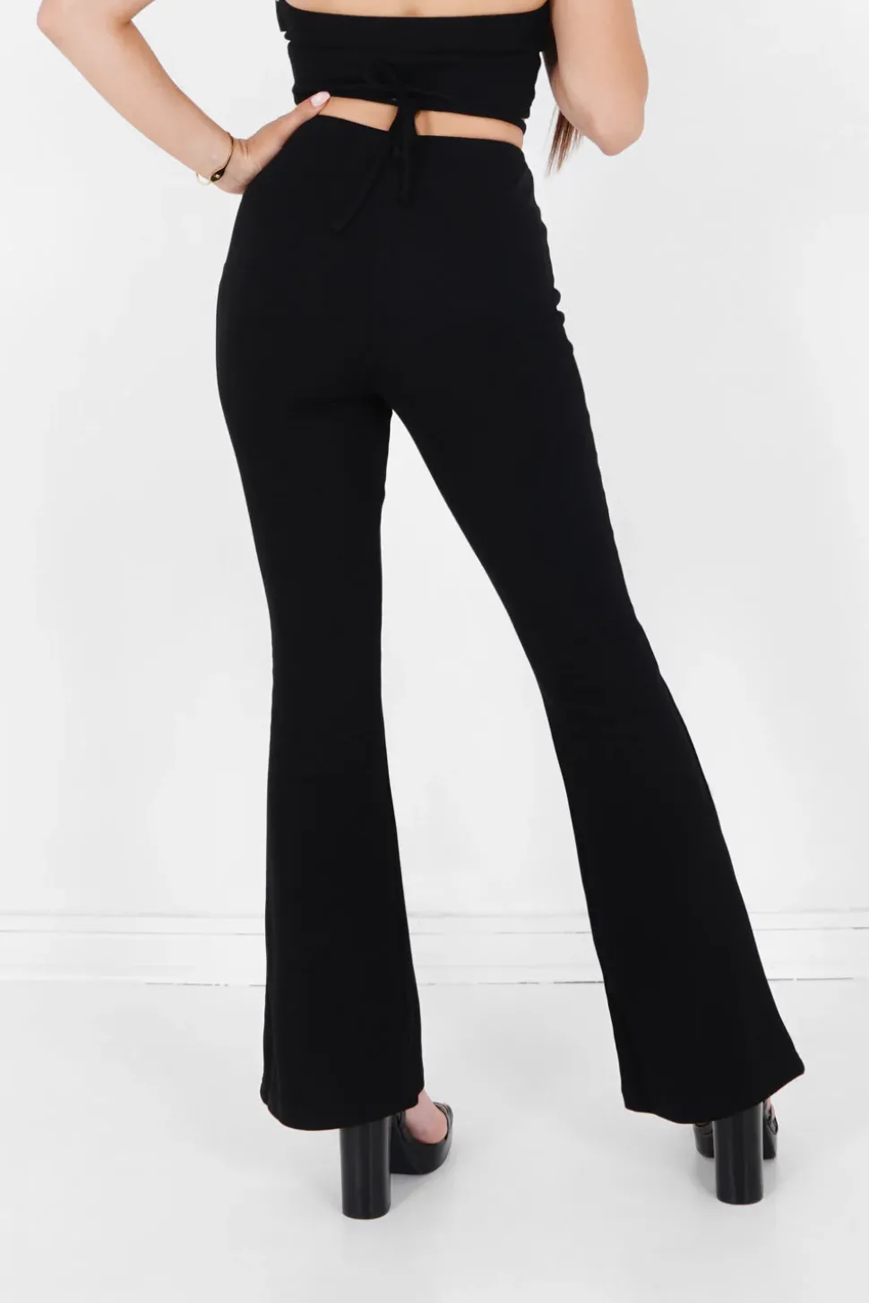 Pantalon Cotele Cordons Noir