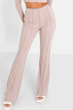 Pantalon Couture Surfilee Rose Clair