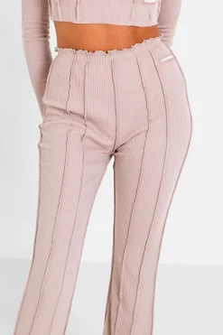 Pantalon Couture Surfilee Rose Clair