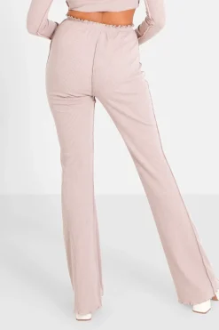 Pantalon Couture Surfilee Rose Clair