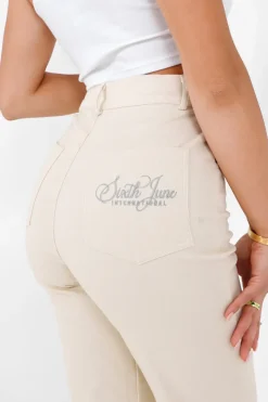 Pantalon Droit Fentes Blanc