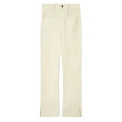 Pantalon Droit Fentes Blanc