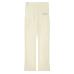 Pantalon Droit Fentes Blanc