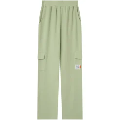 Pantalon Droit Gaufre Vert Clair