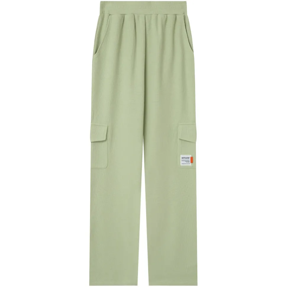 Pantalon Droit Gaufre Vert Clair
