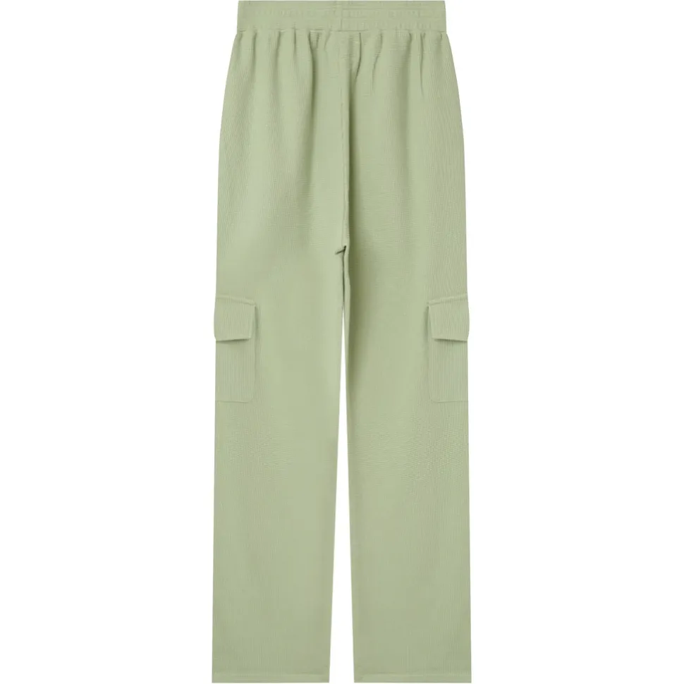 Pantalon Droit Gaufre Vert Clair
