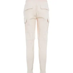 Pantalon Droit Poches Cargo Beige
