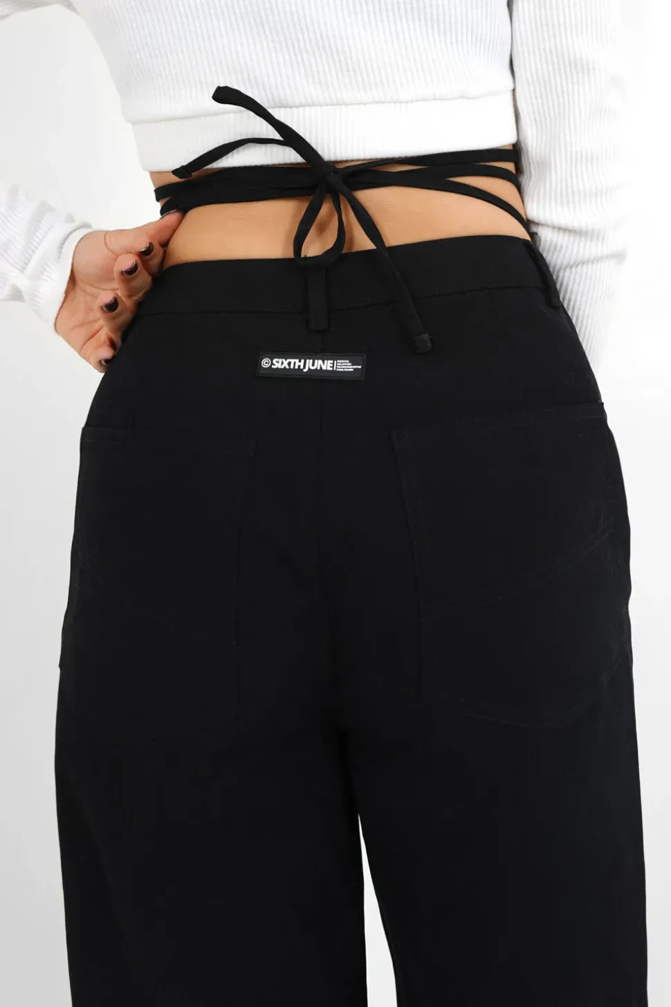 Pantalon Droit Serge Cordons Noir
