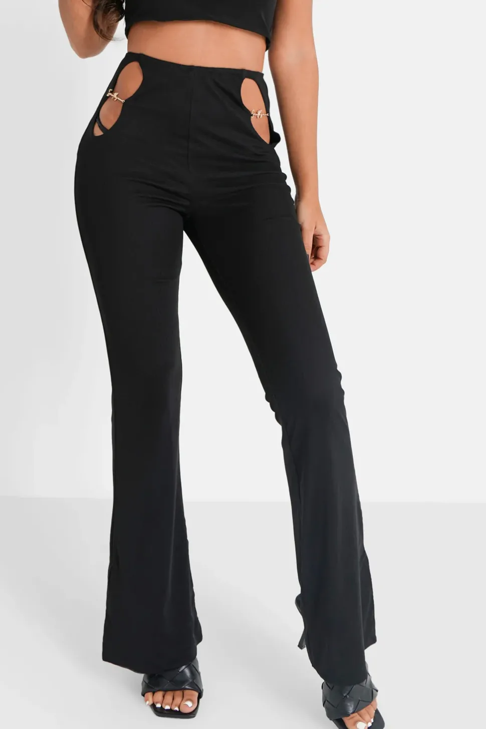 Pantalon Flare Bijoux Noir