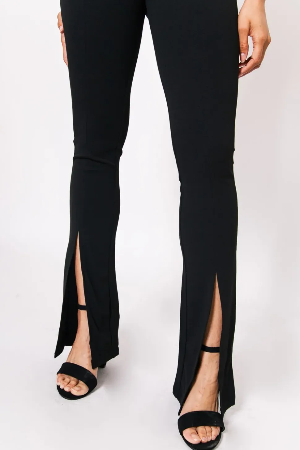 Pantalon Flare Fente Noir