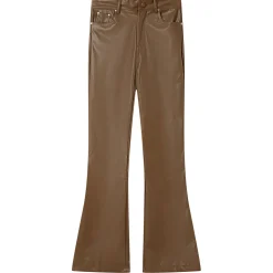Pantalon Flare Simili Cuir Marron