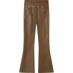 Pantalon Flare Simili Cuir Marron