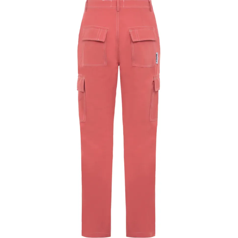 Pantalon Fluide Cargo Rose Fonce