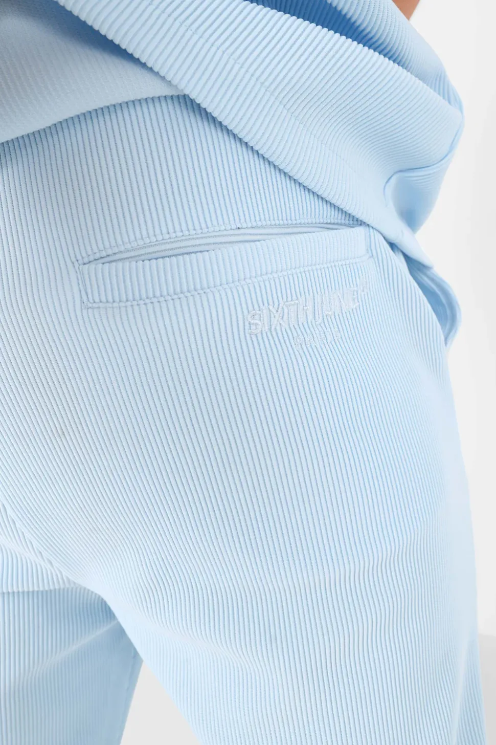 Pantalon Fluide Plisse Bleu Clair