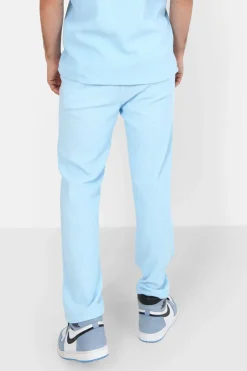 Pantalon Fluide Plisse Bleu Clair