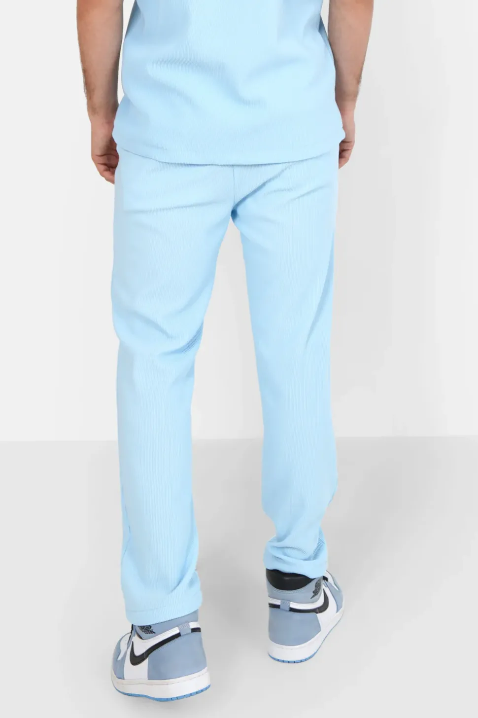 Pantalon Fluide Plisse Bleu Clair