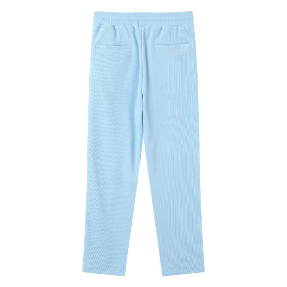 Pantalon Fluide Plisse Bleu Clair