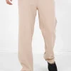 Pantalon Gaufre Droit Beige