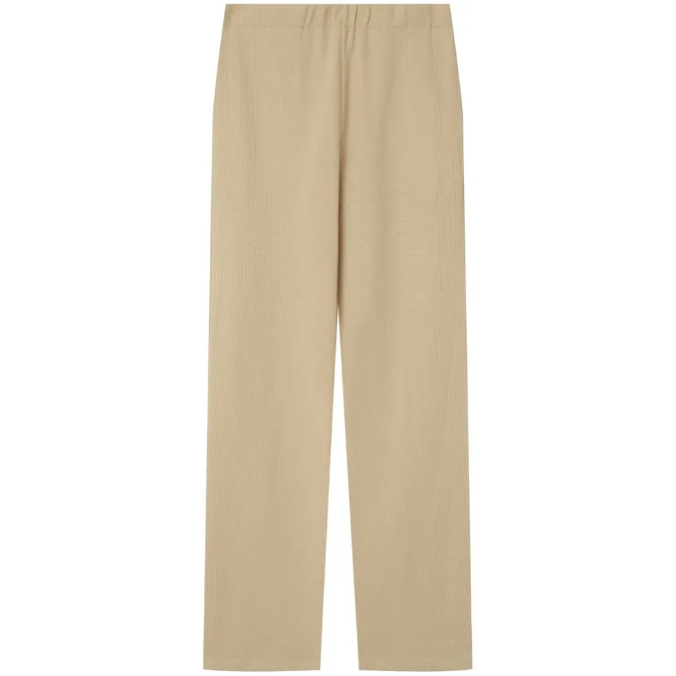 Pantalon Gaufre Droit Beige