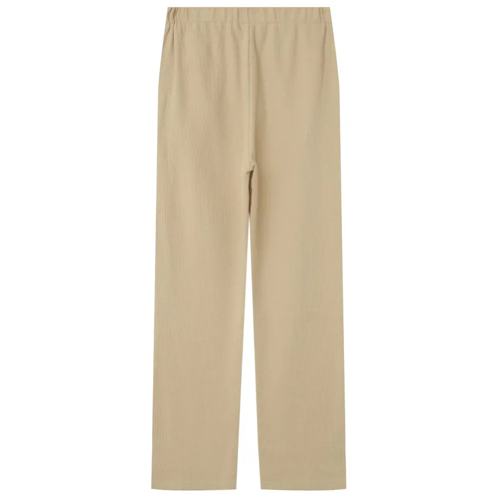 Pantalon Gaufre Droit Beige