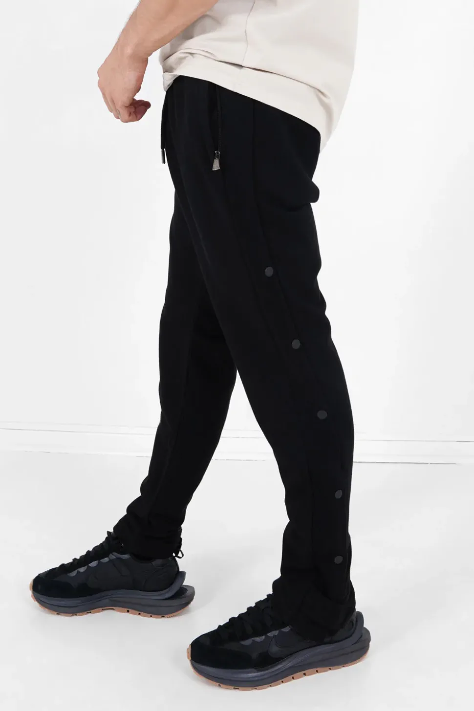 Pantalon Jogging Boutons Noir