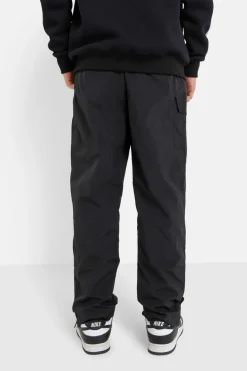 Pantalon Leger Boutons Broderie Noir