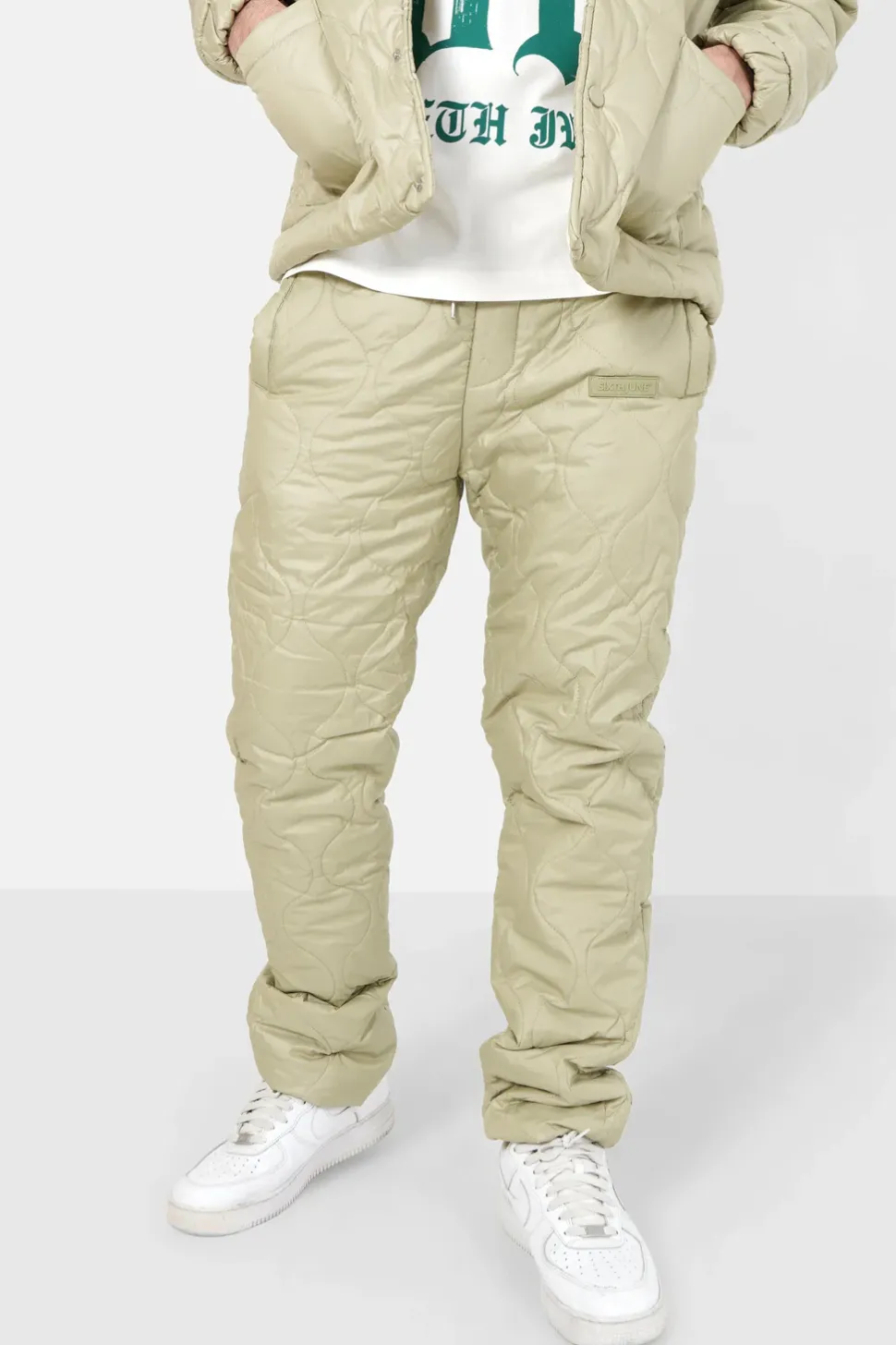 Pantalon Matelasse Vague Vert Kaki