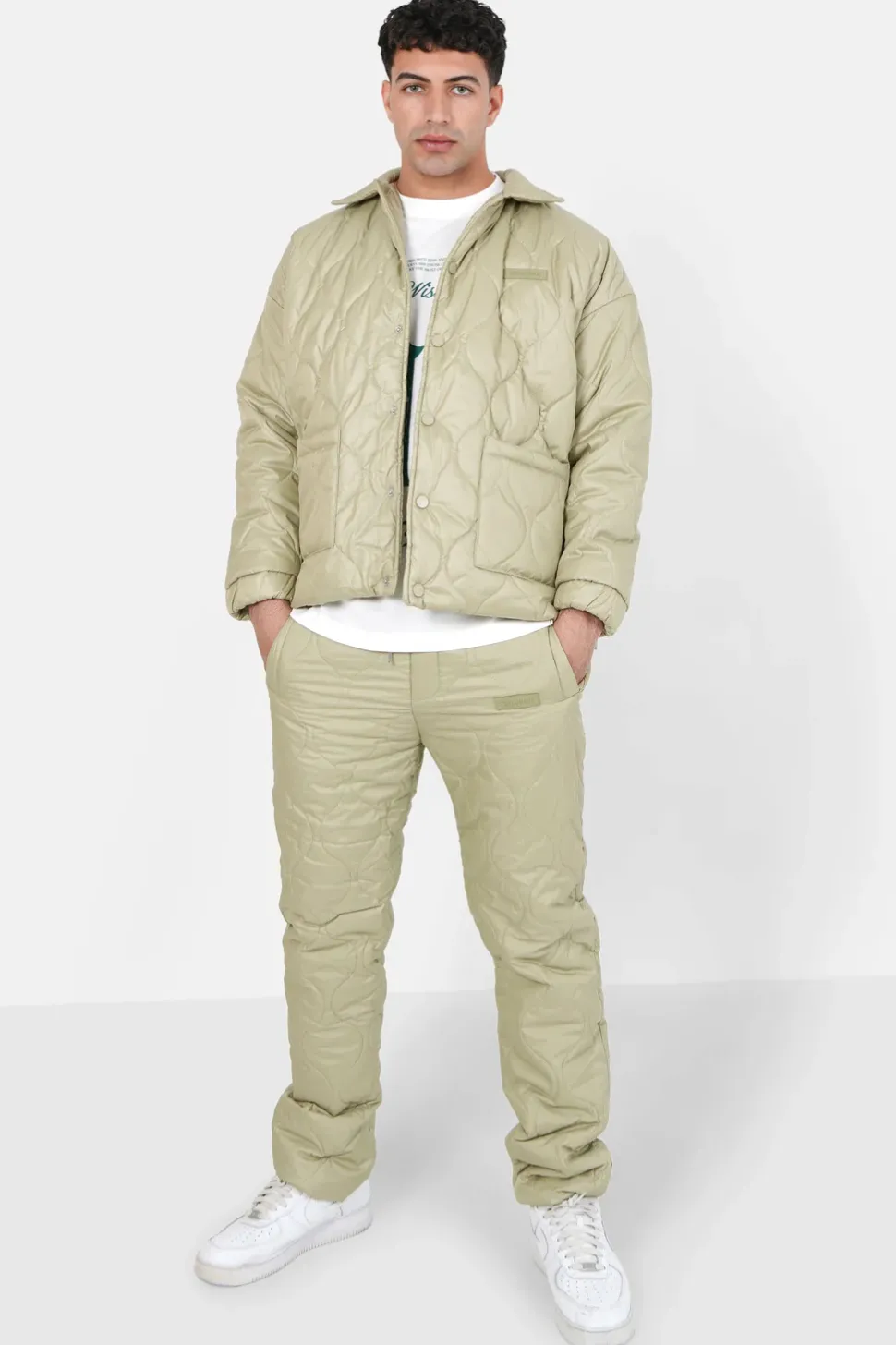 Pantalon Matelasse Vague Vert Kaki