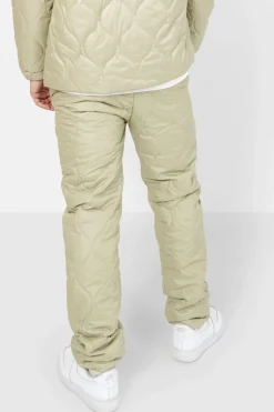 Pantalon Matelasse Vague Vert Kaki