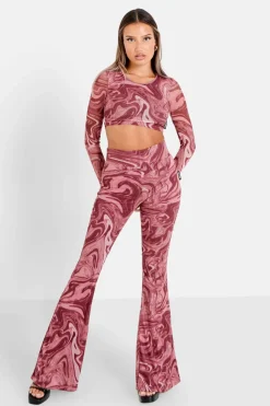Pantalon Mesh Flare Encore Rose