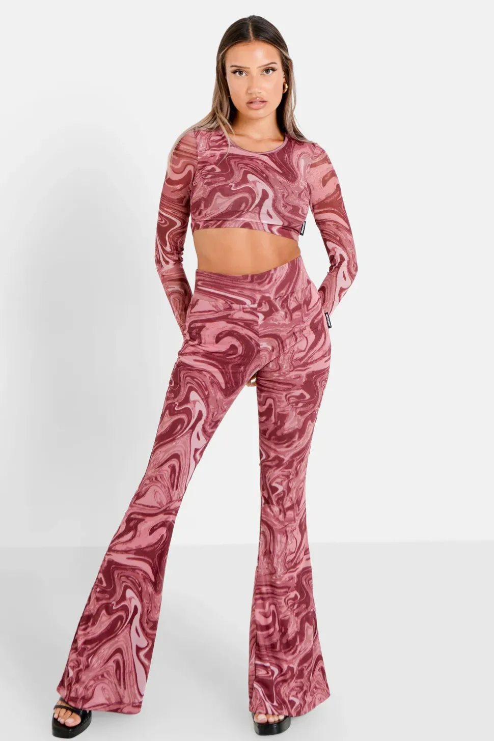 Pantalon Mesh Flare Encore Rose