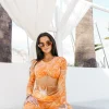 Pantalon Mesh Flare Encre Orange