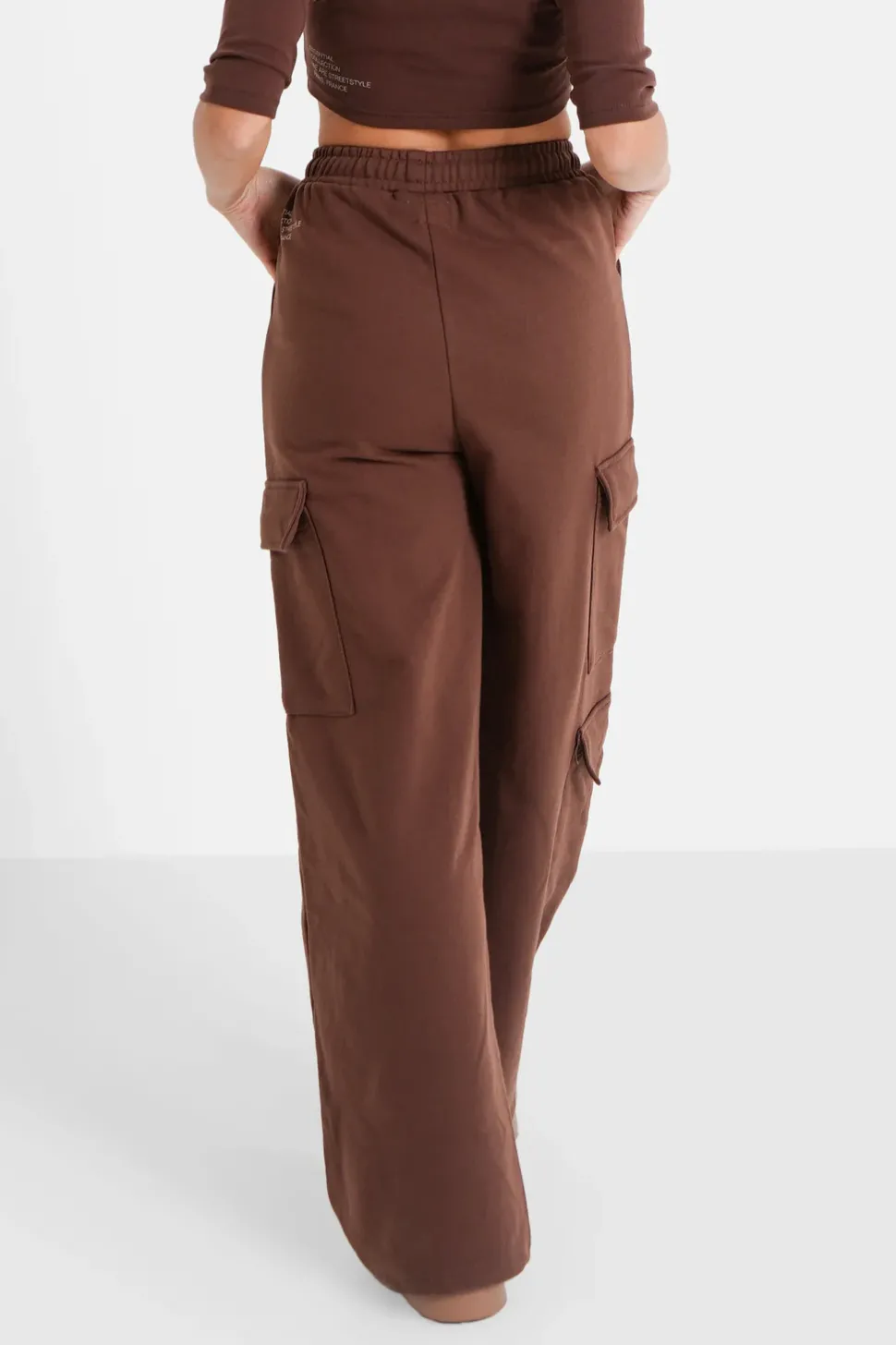 Pantalon Molletonne Loose Cargo Marron