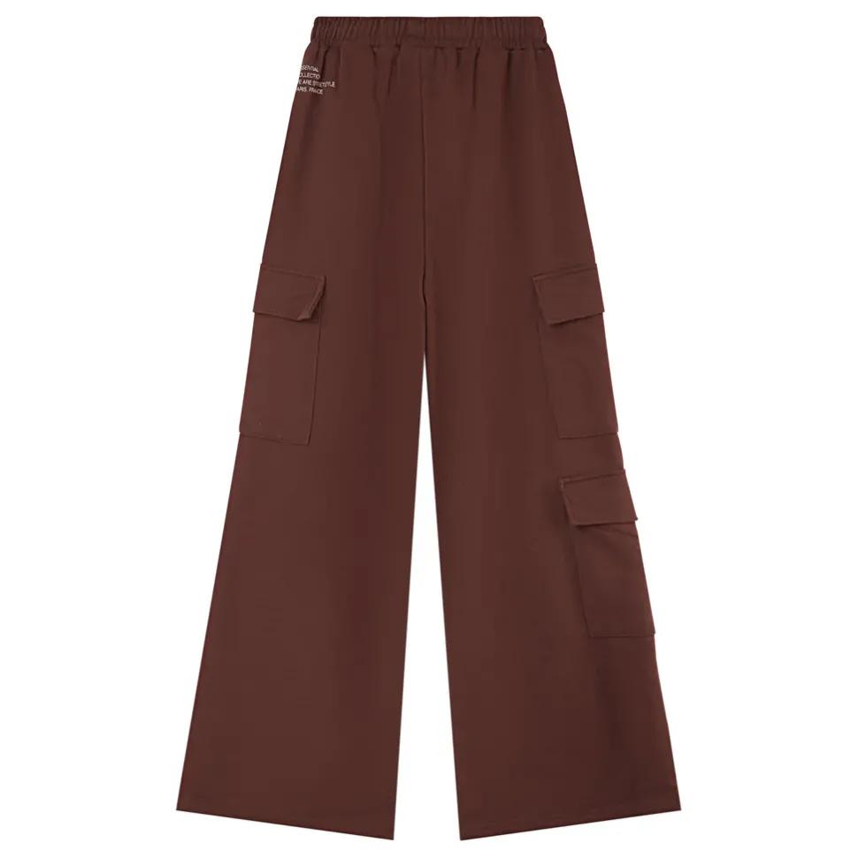 Pantalon Molletonne Loose Cargo Marron