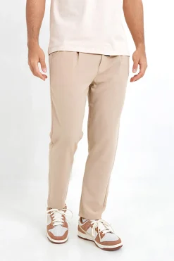 Pantalon Pince Ceinture Beige