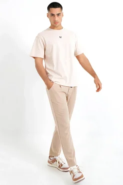 Pantalon Pince Ceinture Beige