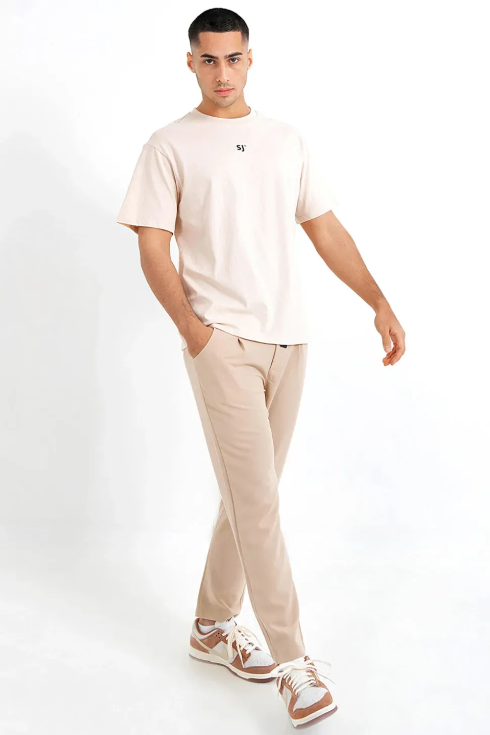 Pantalon Pince Ceinture Beige