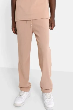 Pantalon Plisse Regular Beige