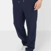 Pantalon Plisse Regular Bleu Fonce