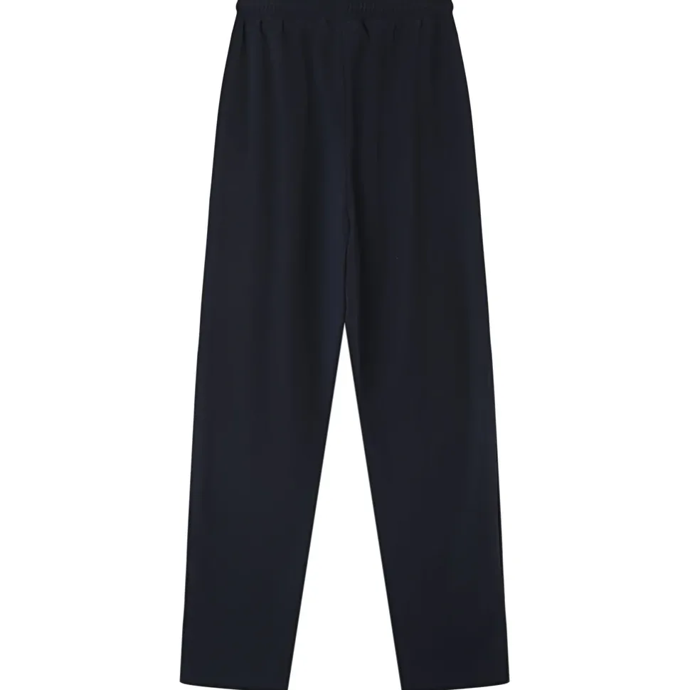 Pantalon Plisse Regular Bleu Fonce