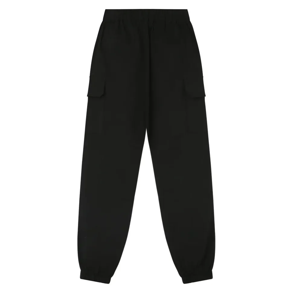 Pantalon Poches Cargo Cordons Noir