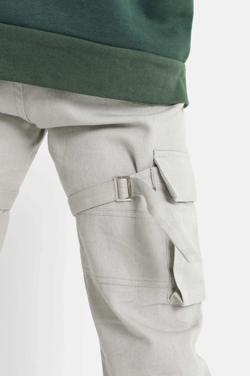 Pantalon Poches Cargo Gris