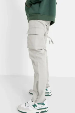 Pantalon Poches Cargo Gris