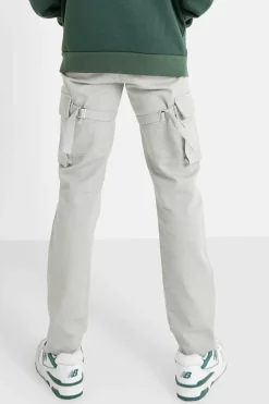 Pantalon Poches Cargo Gris