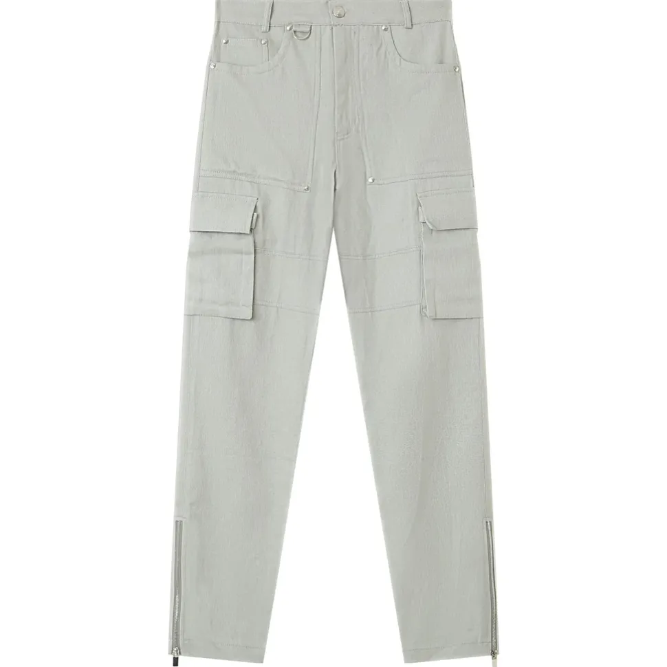 Pantalon Poches Cargo Gris