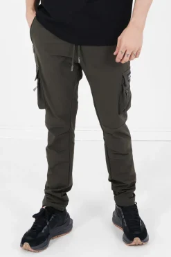 Pantalon Poches Cargo Nylon Vert Kaki