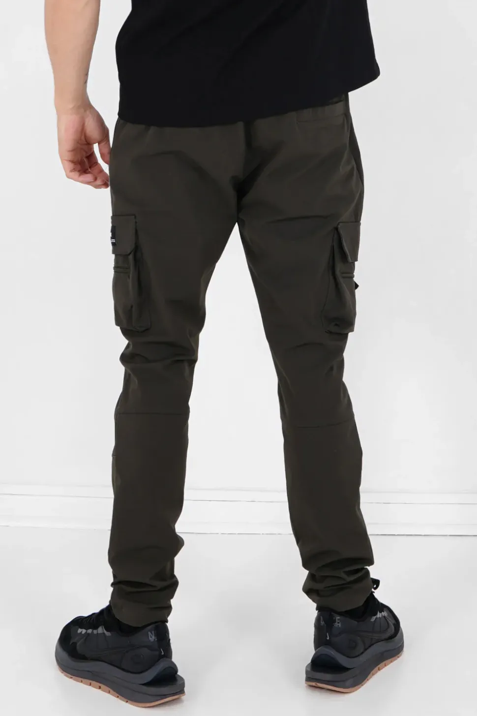 Pantalon Poches Cargo Nylon Vert Kaki