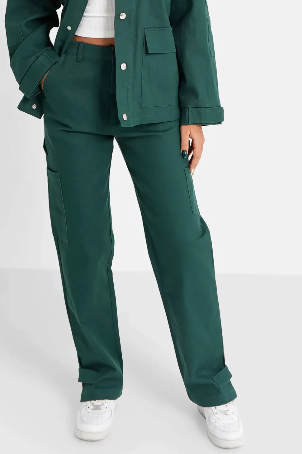 Pantalon Poches Cargo Vert Fonce