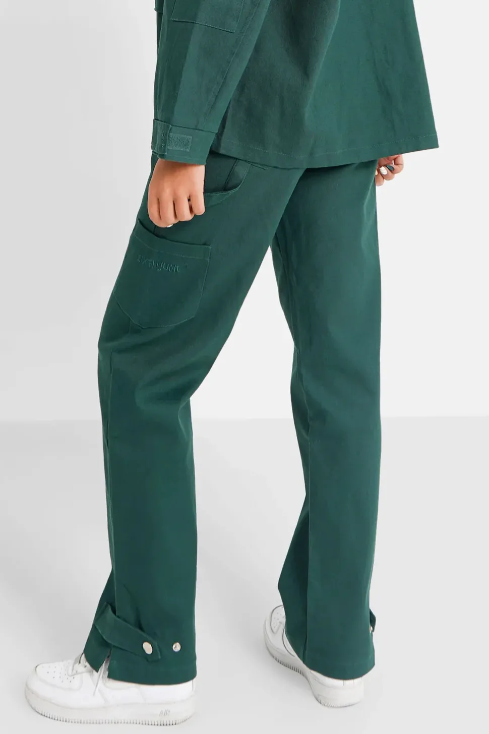 Pantalon Poches Cargo Vert Fonce