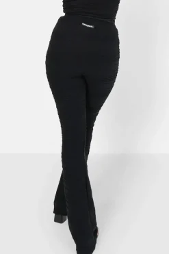 Pantalon Texture Evase Noir